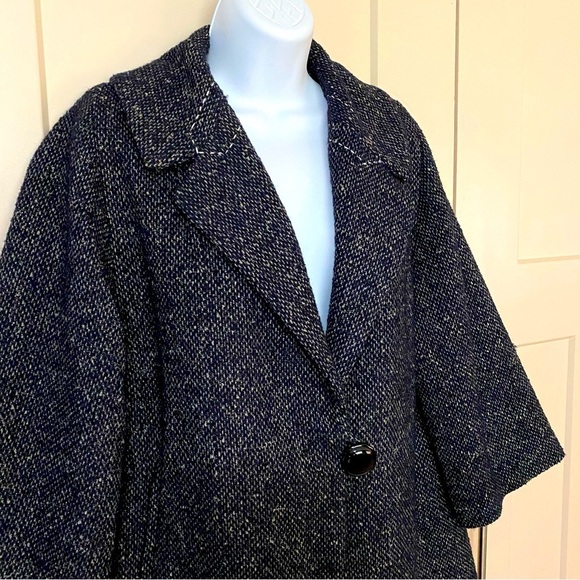 CAbi Black Wool-blend Tweed Swing Jacket Blazer Coat Small - Picture 4 of 15